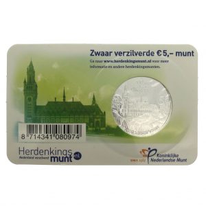 Nederland; 5 euro; 2013; Het Vredespaleis Vijfje in Coincard (UNC)