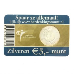 Nederland; 5 euro; 2007; Michiel de Ruyter Vijfje in Coincard (UNC)