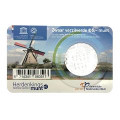 Nederland; 5 euro; 2014; Het Molen Vijfje in Coincard (UNC)