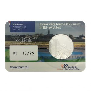 Nederland; 5 euro; 2016; Het Wadden Vijfje in Coincard (BU)