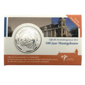 Nederland; 5 euro; 2011; 100 jaar Muntgebouw Vijfje in Coincard + Minimagazine (UNC)