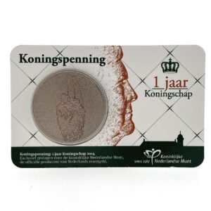 Nederland; Penning; 2014; Koningspenning: 1 jaar Koningschap (BU)